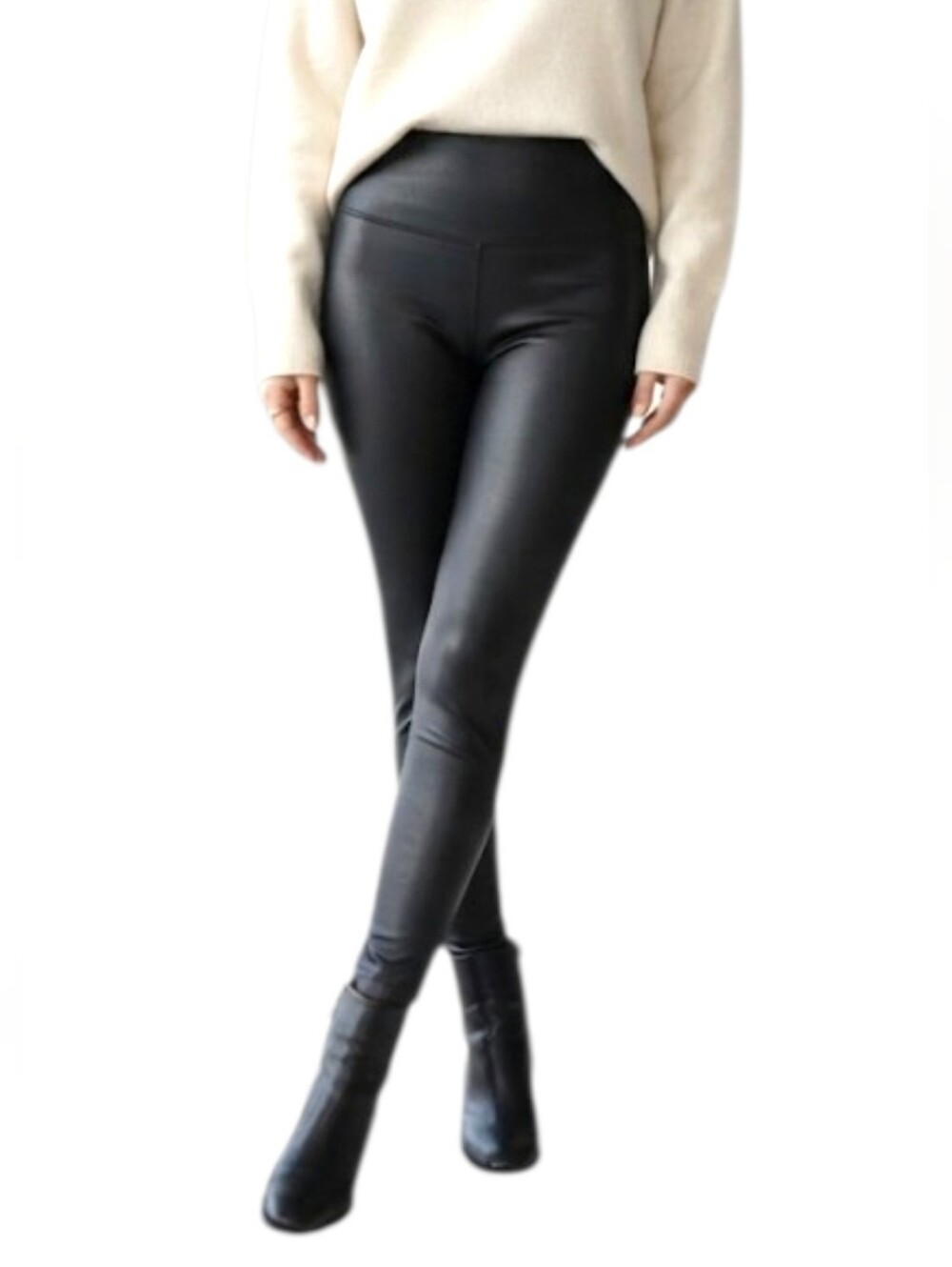 White House Blackmarket Black Faux Leather Runnway Leggings